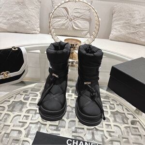 CHANEL Black Winter & Rain Boots